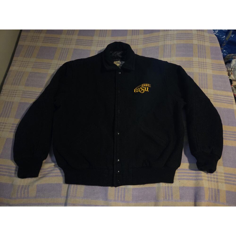 Vintage Wichita State University Black Letterman Jacket WSU College Basketball